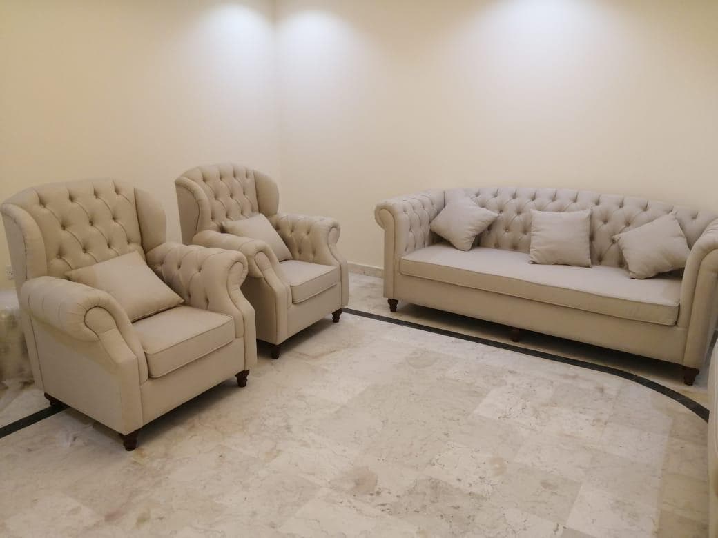 Cream Chesterfield Sofa Set