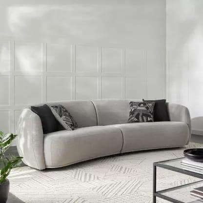 Grey Curved Minimal Sofa