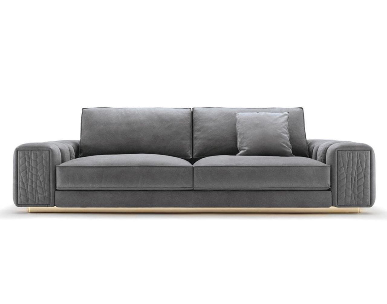 Grey Quilted Modern Sofa
